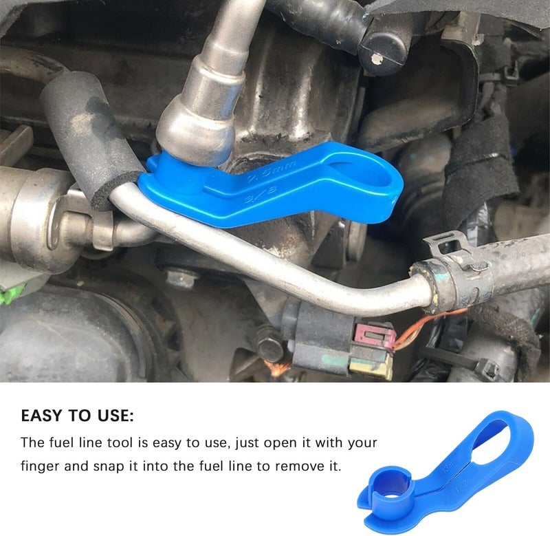 Junecarp 7PCS Fuel Line Disconnect Tool Set - 1/4 5/16 3/8 1/2 5/8 3/4 7/8 Inch Fuel Line Removal Tool Compatible with GM Ford More Vehicles - New Upgrade AC Line Disconnect Tool Kit - Image 3